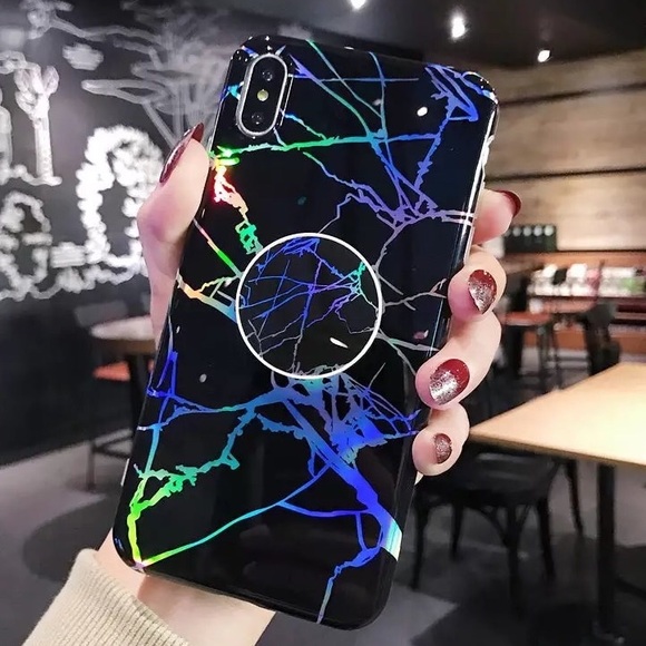 Accessories - NEW iPhone 7/8/7+/8+/X/XS Holographic Marble Case